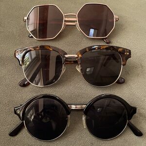 3-pack Metal Frame Sunglasses